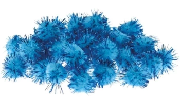 Pompony metaliczne niebieskie 2cm - Brewis