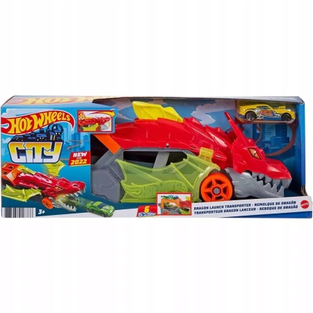Hot Wheels City Transporter z wyrzutnią Dragon - Mattel