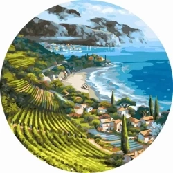 Malowanie po numerach okrągłe - Wieś Nadmorska 40 - Twoje Hobby