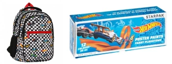 Pakiet Hot Wheels plecak /piórnik /worek na buty /GRATIS farby plakat.
