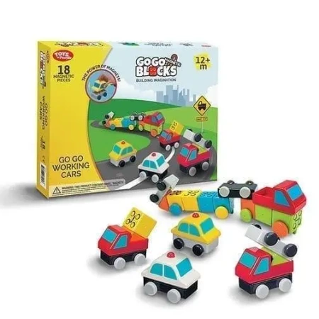 Klocki magnetyczne Ruchome Samochody 18el - People Blocks