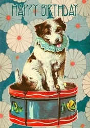 Karnet B6 z kopertą Urodziny Pies i bęben - Madame Treacle