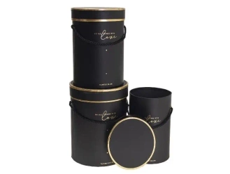 Pudełko Flower Box 3szt czarny ROZETTE