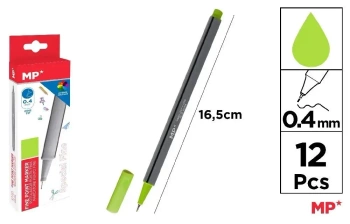 Cienkopis 0.4mm jasnozielony (12szt) - MP Main Paper