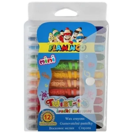 Kredki świecowe "Twist-it Mini" 12 kolorów - Titanum