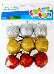 Ozdoby choinkowe, jabłuszka (9 sztuk)