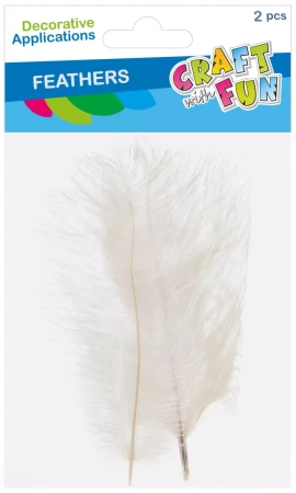 Ozdoba dekoracyjna Piórka 15-20cm 2szt Biale Cf 12/864