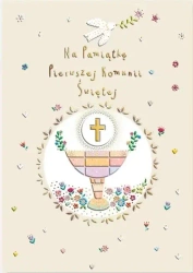 Karnet A5 Komunia. Kielich w kółku - Henry