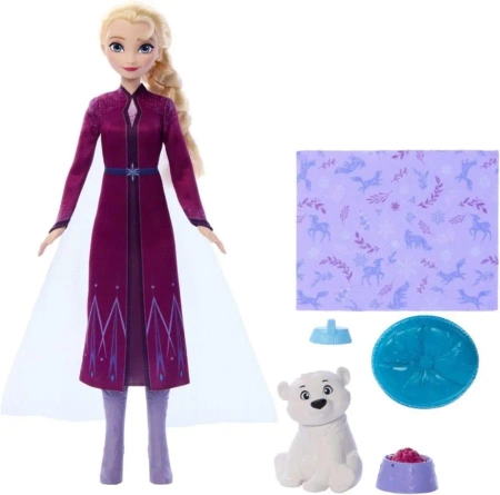 Disney Frozen Lalka Elsa + Baby Bear - Mattel