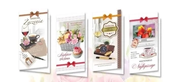 Karnet DL De Lux. Serdeczne życzenia MIX (10szt) - Top Graphic