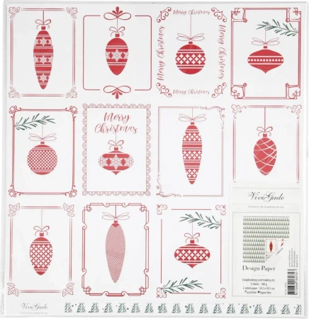 Papier ozdobny Balls and trees 30,5x30,5cm 180g 5 arkuszy edycja limitowana - Happy Color