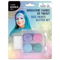 Farbki do twarzy brokatowe 4 kolory KIDEA - DERFORM