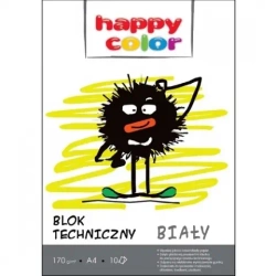 Paczka Blok techniczny biały A4 170g Happy Color 20sztuk