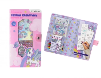 Zestaw kreatywny do kolorowania naklejki Unicorn - STARPAK