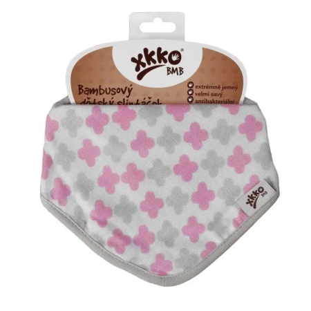 Bandanka bambusowa XKKO BMB - Scandinavian Baby Pink Cross
