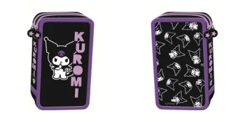 Piórnik podwójny z wyposażeniem Kuromi black - ST-MAJEWSKI