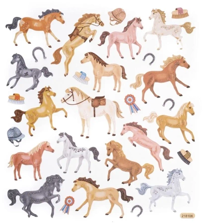 Naklejki brokatowe konie 29szt - Dalprint dpCraft