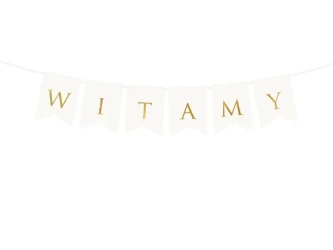 Baner Witamy biały 15x80cm - PartyDeco