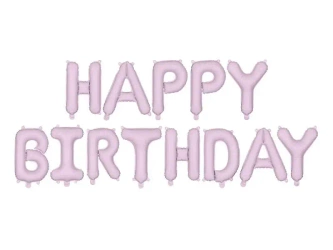 Balon foliowy Happy Birthday 340x35cm fiolet - PartyDeco