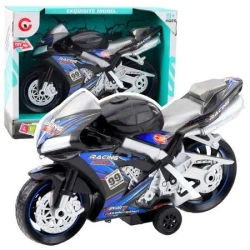 Motor wyścigowy czarno niebieski - Leantoys