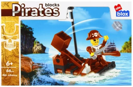 Klocki konstrukcyjne Alleblox Pirat 66el 15x10x5 pudełko