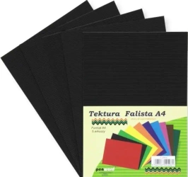 Tektura A4 falista czarna 5szt - Penword