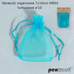 Woreczki organzowe turkusowe 7x10cm 10szt - Penword