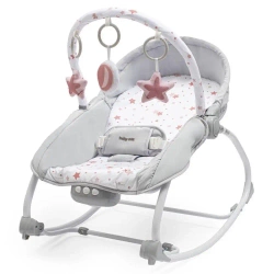 Leżaczek multifunkcyjny z wibracjami gwiazdki róż - Baby Mix