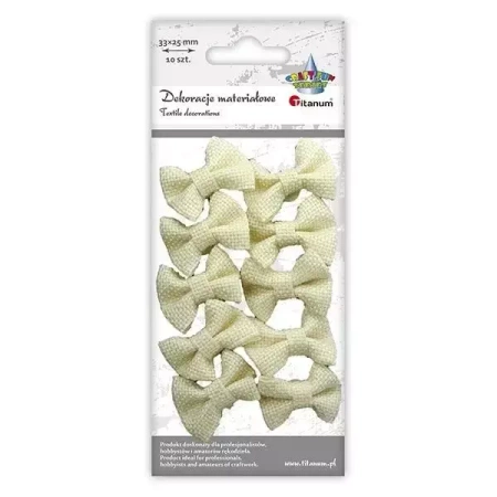 Kokardki jutowe samoprzylepne beżowe 33x25mm 10szt - Titanum