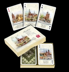 Karty do gry Kraków Akwarele komplet brydżowy 2x55 kart - Cartamundi