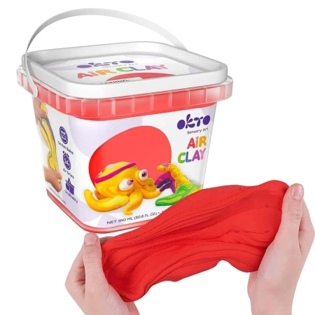 Zestaw lekkiej powietrznej ciastoliny czerw 910ml - Okto