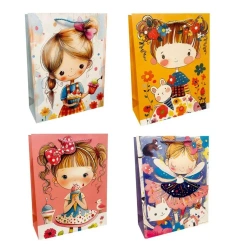 Torebka prezentowa dziecięca L Dziewczynka mix - Ju-Piter