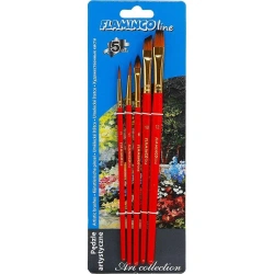 Pędzle artystyczne syntetyczne mix 5szt - Titanum