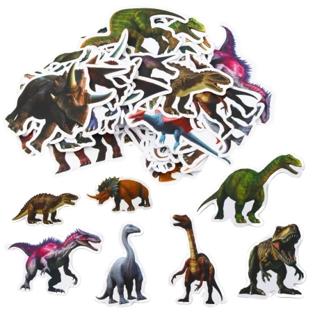 Zestaw naklejek z dinozaurami 4-7cm 50szt - Leantoys