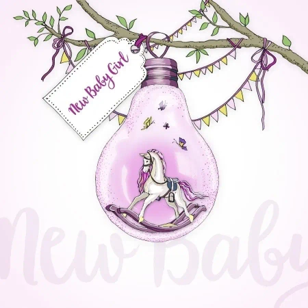 Karnet Swarovski kwadrat CL2801 Narodziny Żarówka - Clear Creations