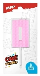 Świeczka klocki cyfra 0 różowa - MFP
