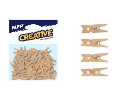 Klamerka 2,5cm natural brązowa 50szt - MFP
