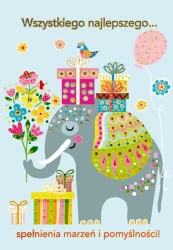 Karnet B6 Słoń z prezentami - Henry