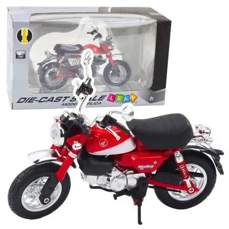 Motocykl retro czerwony 1:12 - Leantoys