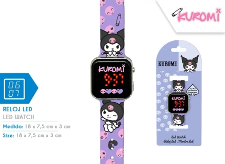 Zegarek LED z kalendarzem Kuromi KU00001 - Kids Euroswan