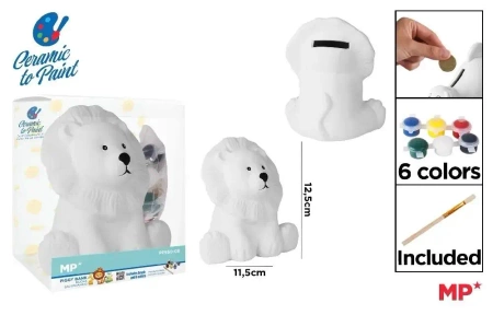 Skarbonka ceramiczna do malowania lew - MP Main Paper