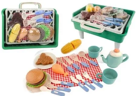 Zestaw do grillowania jedzenie, sztućce - Leantoys