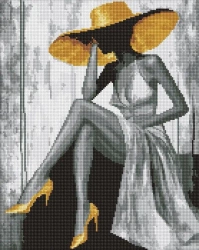 Diamentowa mozaika - Złota Pani 40x50cm - Ideyka