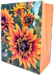 Torebka ozdobna matowa 18x23x10cm Kwiaty - Fresh