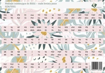 Naklejki indeksujące do Biblii - małe kwiaty jasne - Szaron