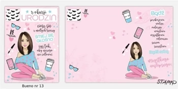 Karnet Bueno B6 + koperta wzór nr 13 Urodziny - Stamp