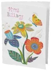 Karnet B6 + koperta MO8301X1 Kwiaty i motyl - Turnowsky