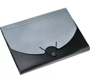 Teczka A4 z gumką 13 przegródek czarno-szara - Titanum