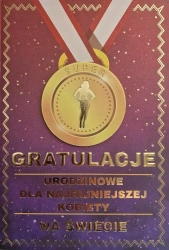 Karnet Urodziny medal damskie - YEKU