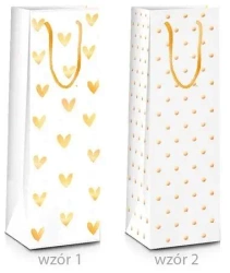 Torba prezentowa Grand Ślub butelka 12x36x10 MIX - Pan Dragon